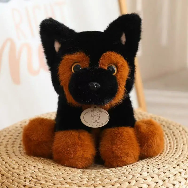Cuddly Sitting Little Wolf Dog Plush Toys Soft Fluffy Husky Puppy Doll