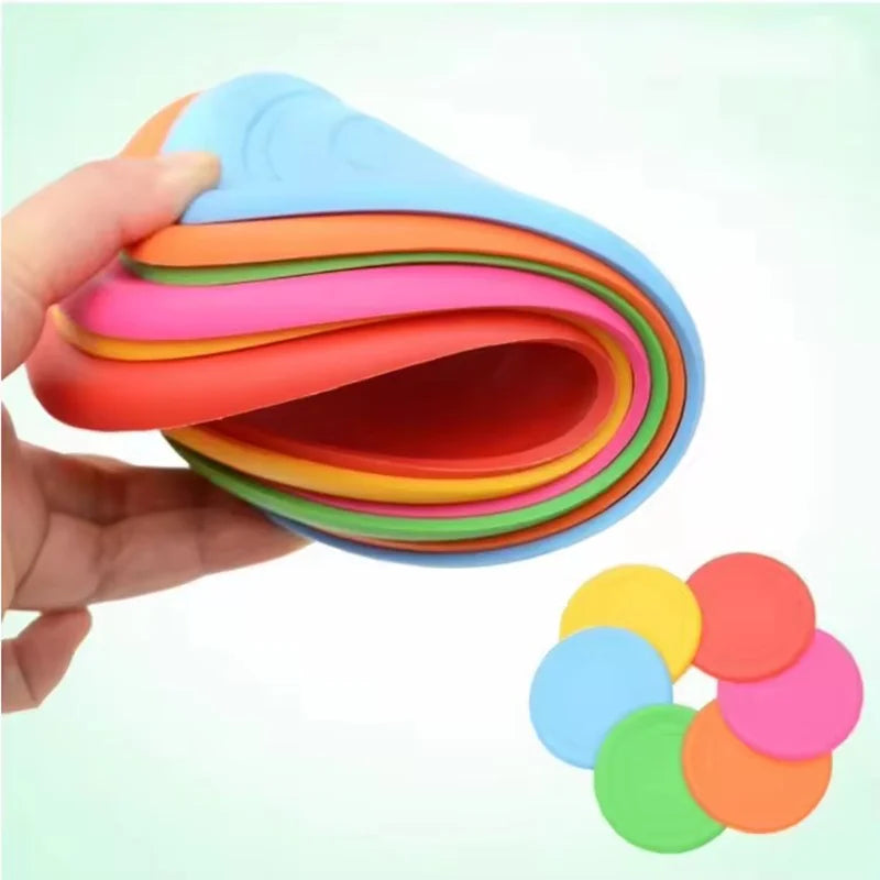Durable Chewable Pet Training Frisbee Toy Tear Resistant Soft Rubber Flying Fetch