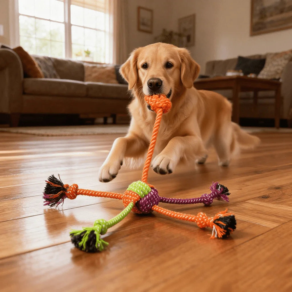 1pc Durable Bite Resistant Interactive Knot Toy for Chewable Rope Dog Toys