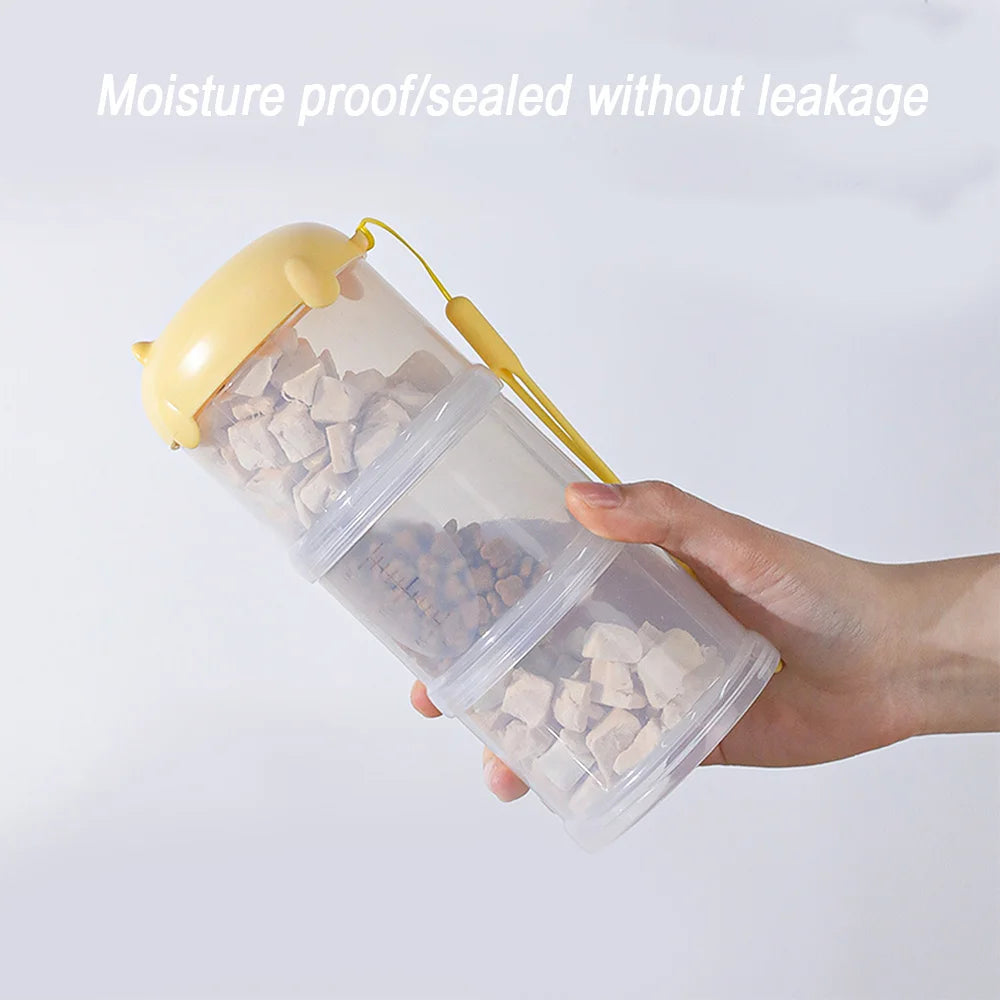 Small pet layered storage bin, household moisture-proof cat food, dog food