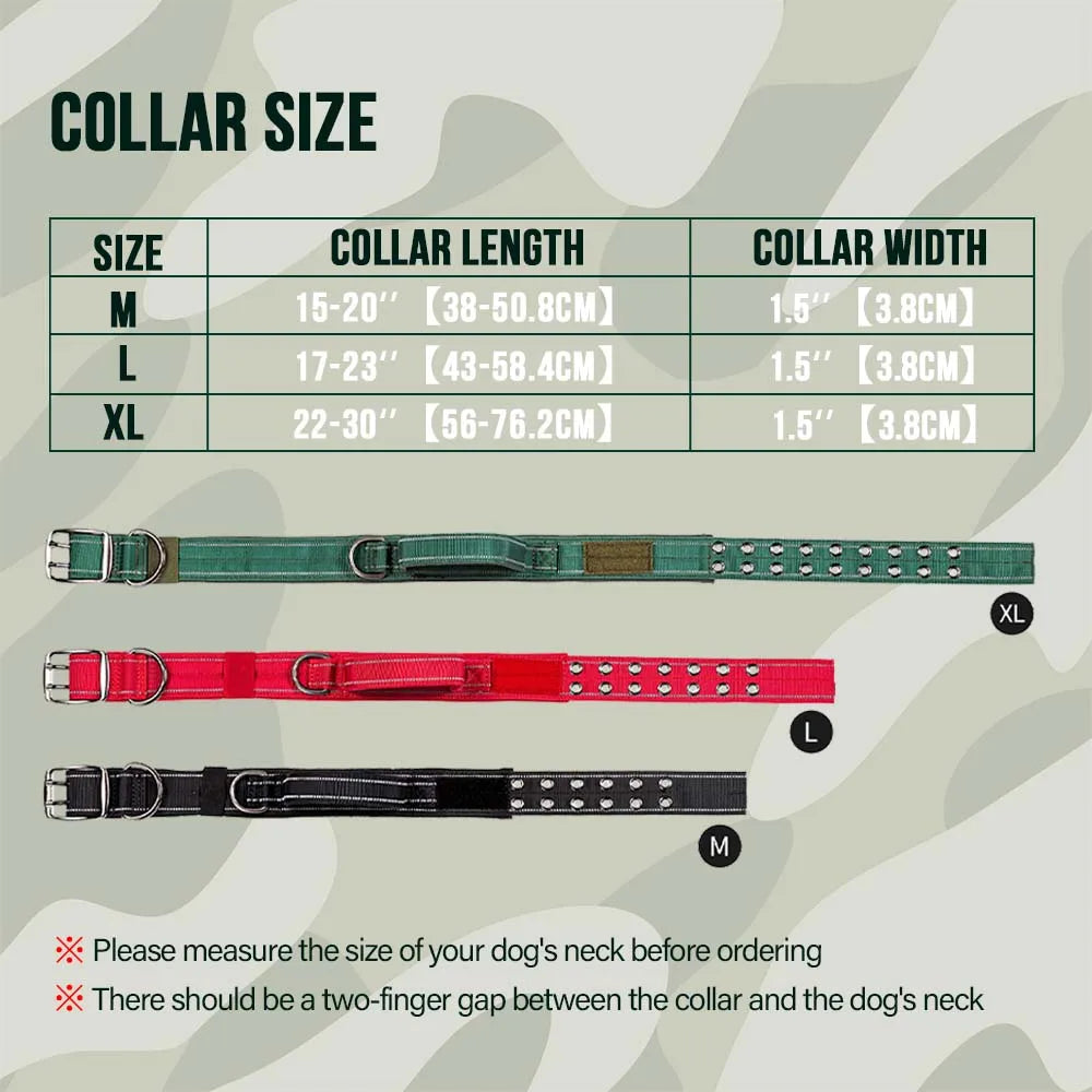 Heavy Duty Double Buckle Design Tactical Dog Collar - Military Grade Dog Collar