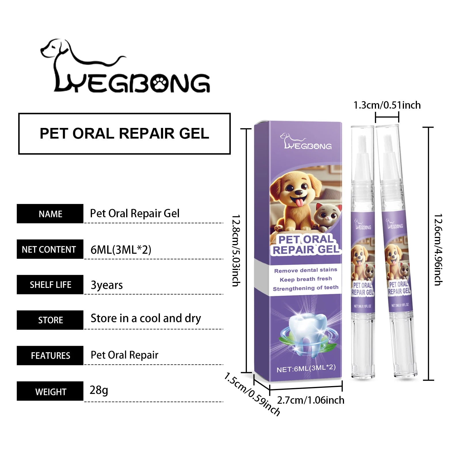 Pet Oral Repair Gel Effectively Removing Dental Relieve Tooth Sensitivity Pet Gel