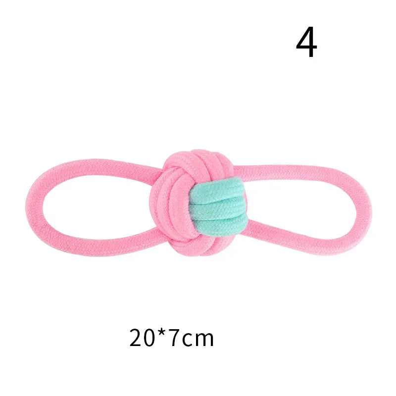 JUSTINLAU Pet Toys Anti-bite Teeth Cleaning Toys Pink Blue Mini Ball Cotton