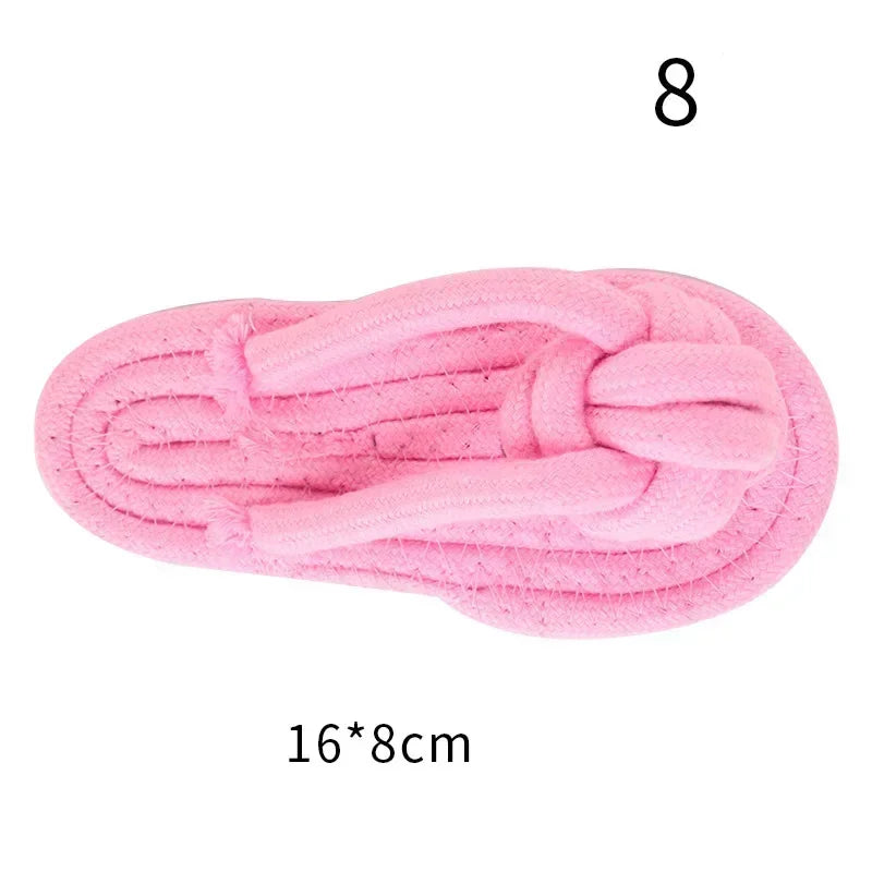 JUSTINLAU Pet Toys Anti-bite Teeth Cleaning Toys Pink Blue Mini Ball Cotton