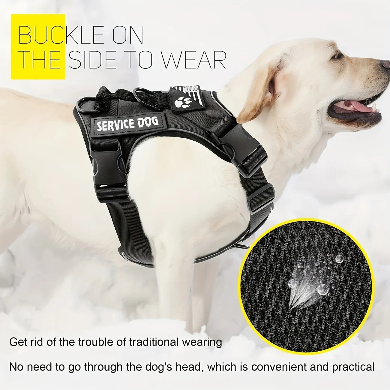 Anti-Pull Tactical Dog Harness with Night Reflective Strips Heavy-Duty Military Dog