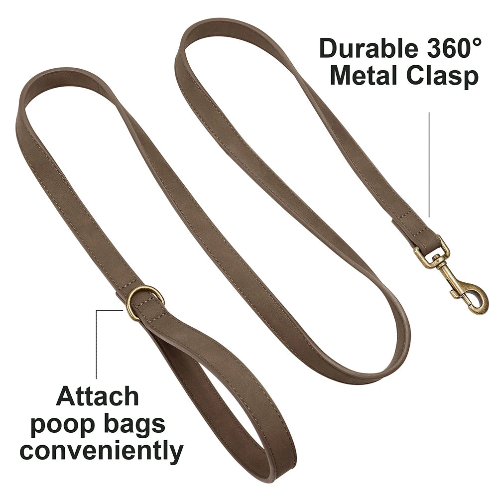 Custom PU Leather Harness And Leash Engraved Dog ID Buckle Harnesses Vest