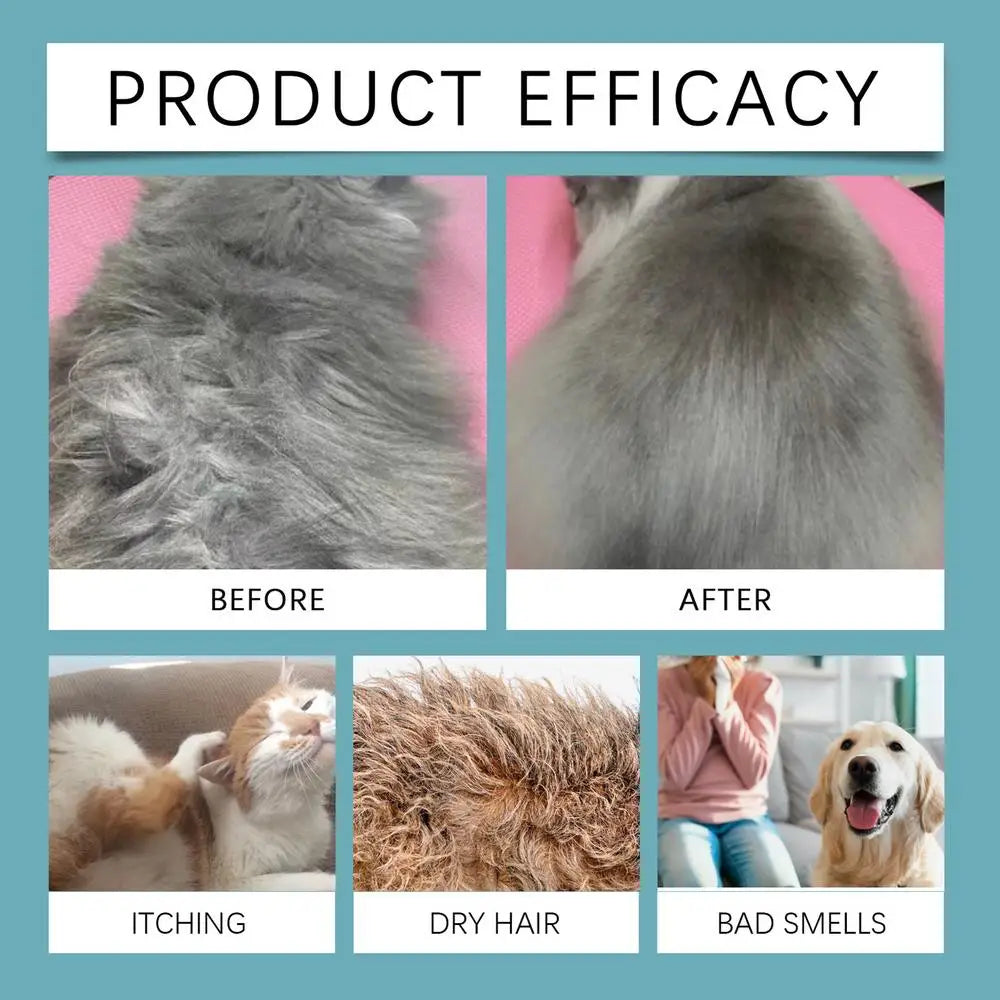 Waterless No Rinse Dry Shampoo For Cat Dog Animal Grooming Pet Cleaning