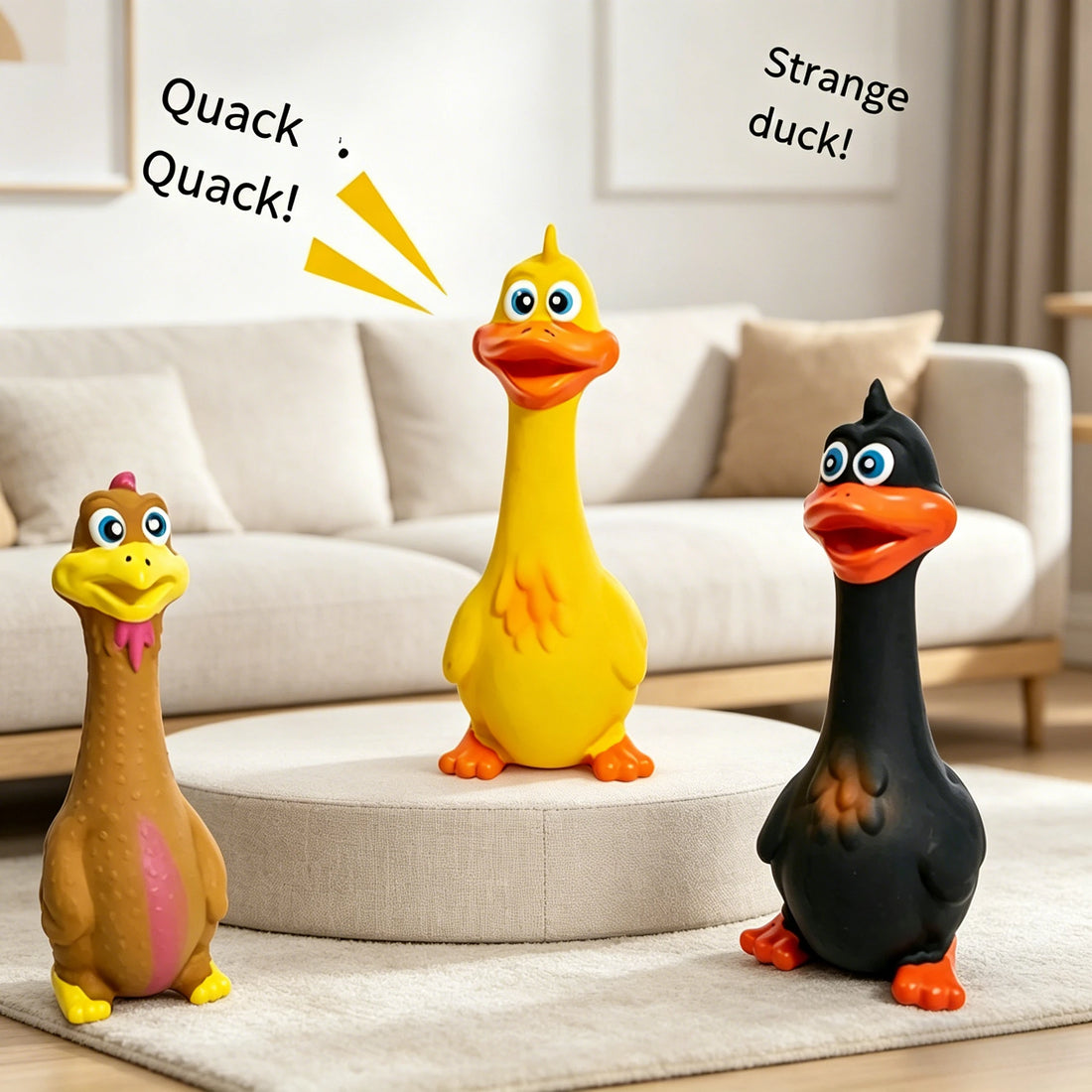 Rubber Chicken Squeaky Pet Dog Toys for Small,Medium or Large Pet Breeds