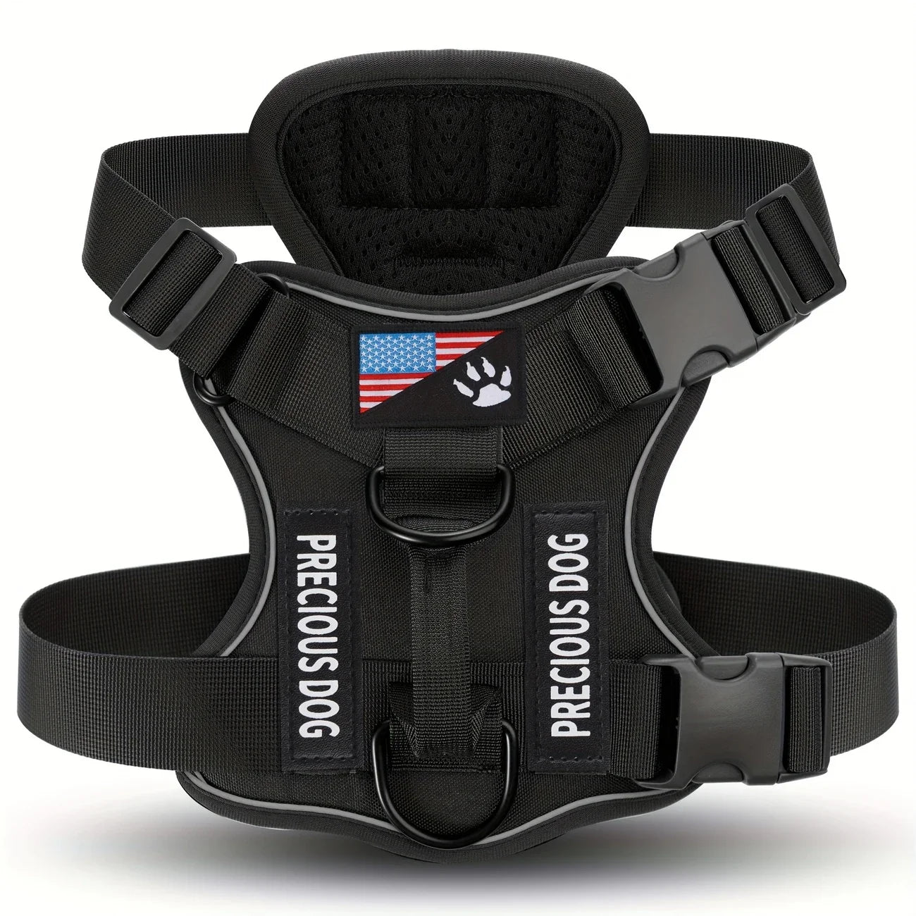 Anti-Pull Tactical Dog Harness with Night Reflective Strips Heavy-Duty Military Dog