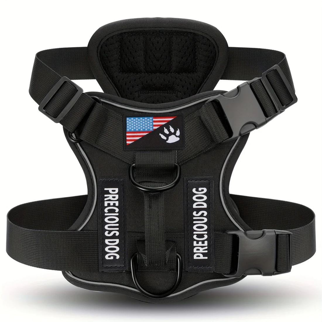 Anti-Pull Tactical Dog Harness with Night Reflective Strips Heavy-Duty Military Dog