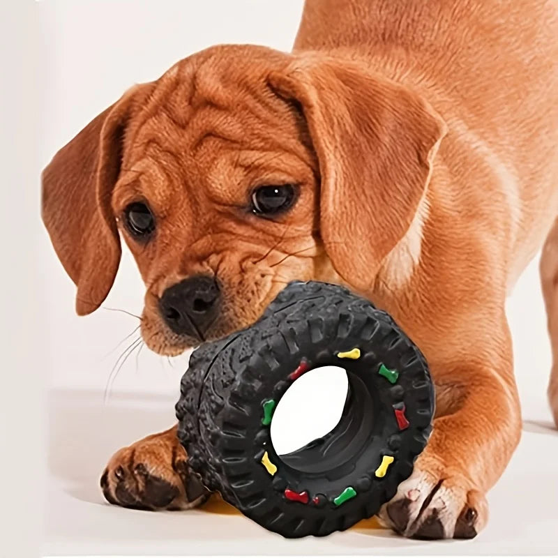 Puppy Teeth Training Toy Durable Dog Chew Wheel Interactive Sound Toy Chew