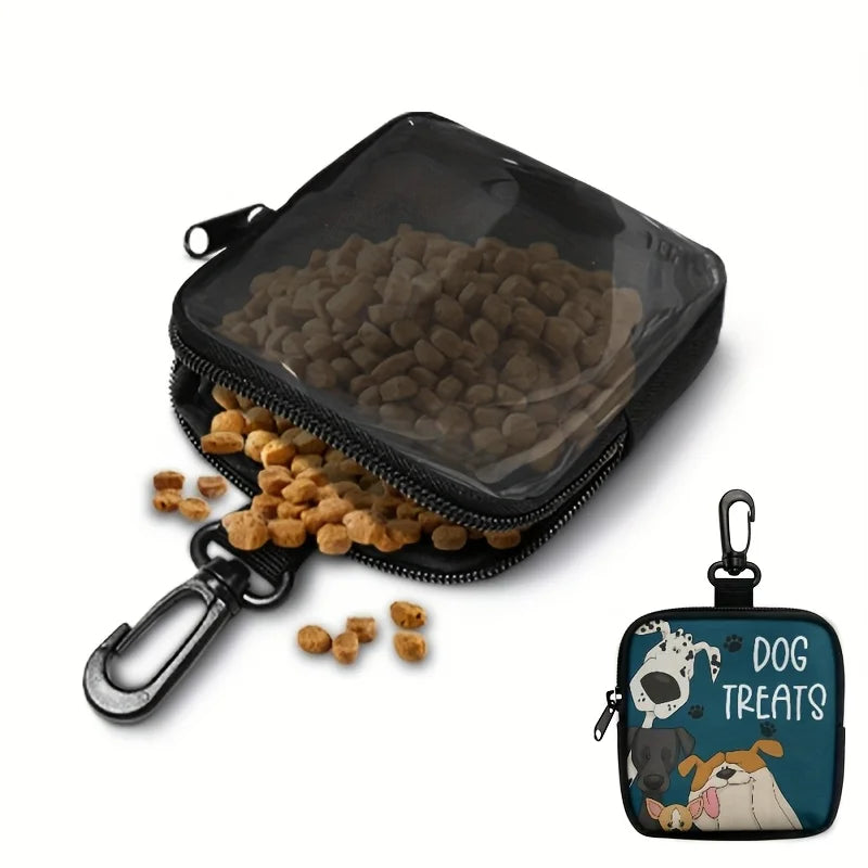 Dog Print Dog Treat Bag with Hook and Zipper Pet Training Set Puppy Pet