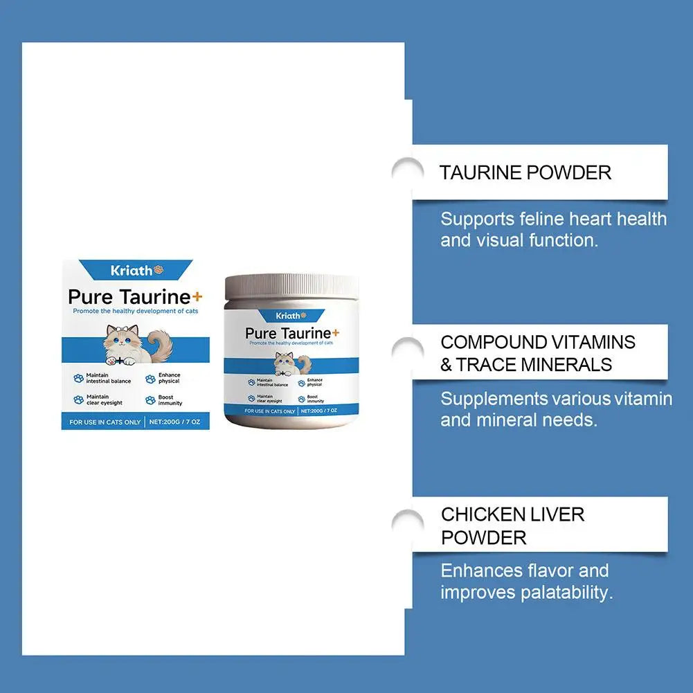 Cats Taurine Powder Supporting Heart Health 200g High Purity Taurine Powder