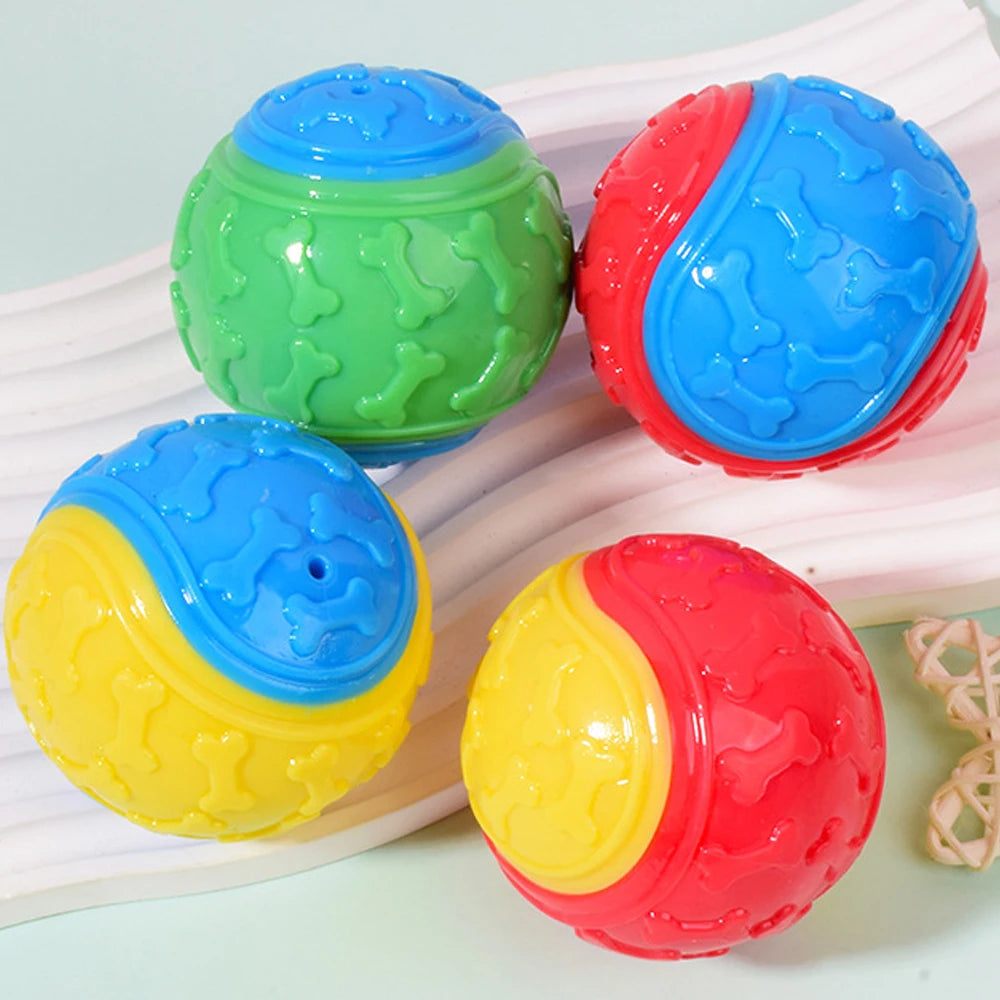 Dog Ball Toy TPR Bite Resistant Throw Fetch Interactive Pet Toy Teeth Cleaning