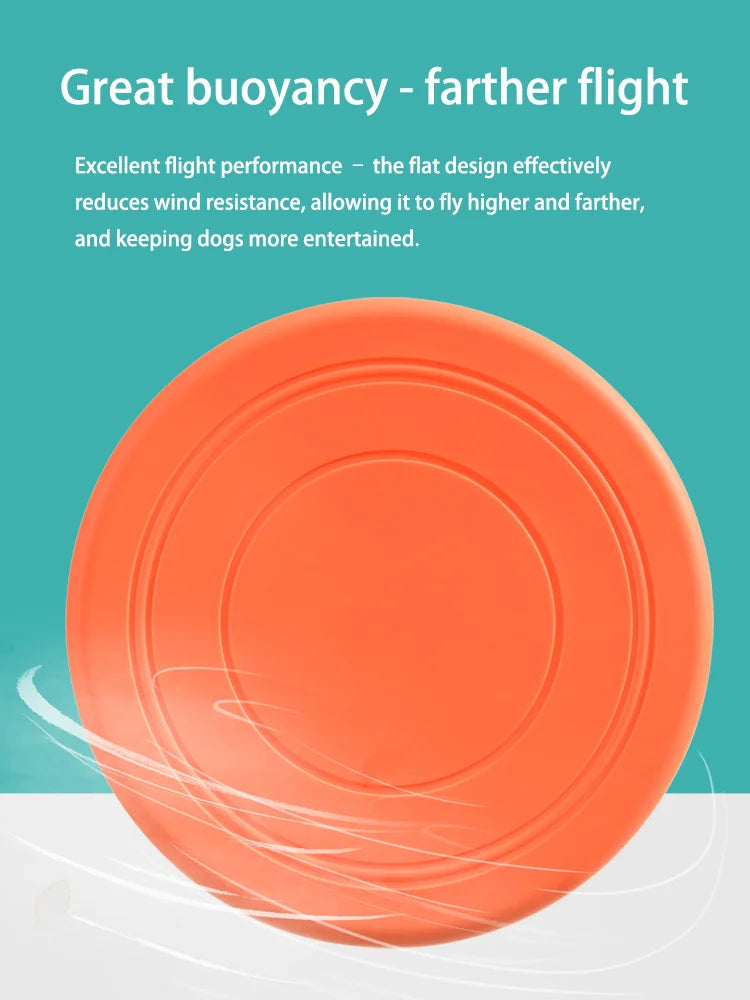 Durable Chewable Pet Training Frisbee Toy Tear Resistant Soft Rubber Flying Fetch