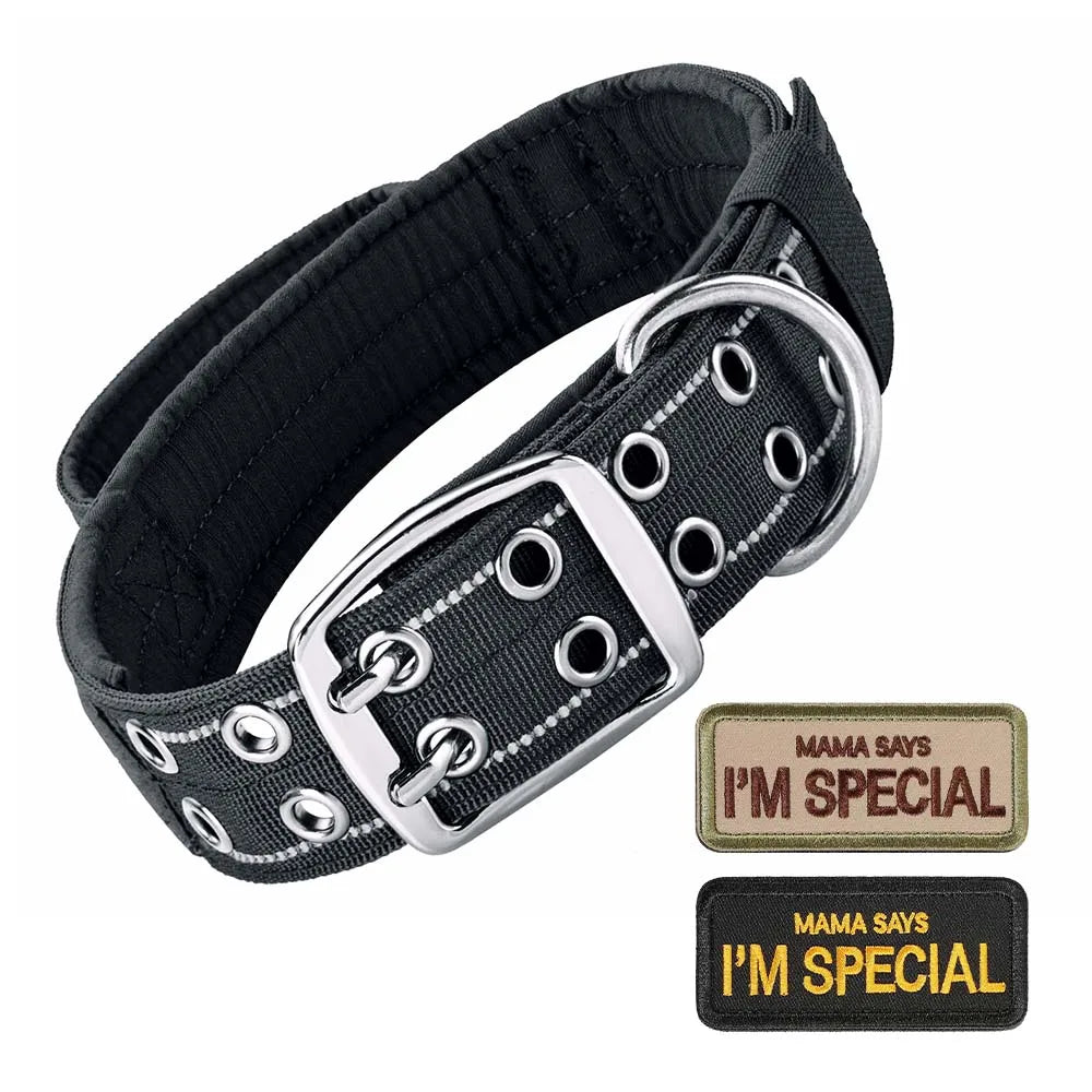 Heavy Duty Double Buckle Design Tactical Dog Collar - Military Grade Dog Collar