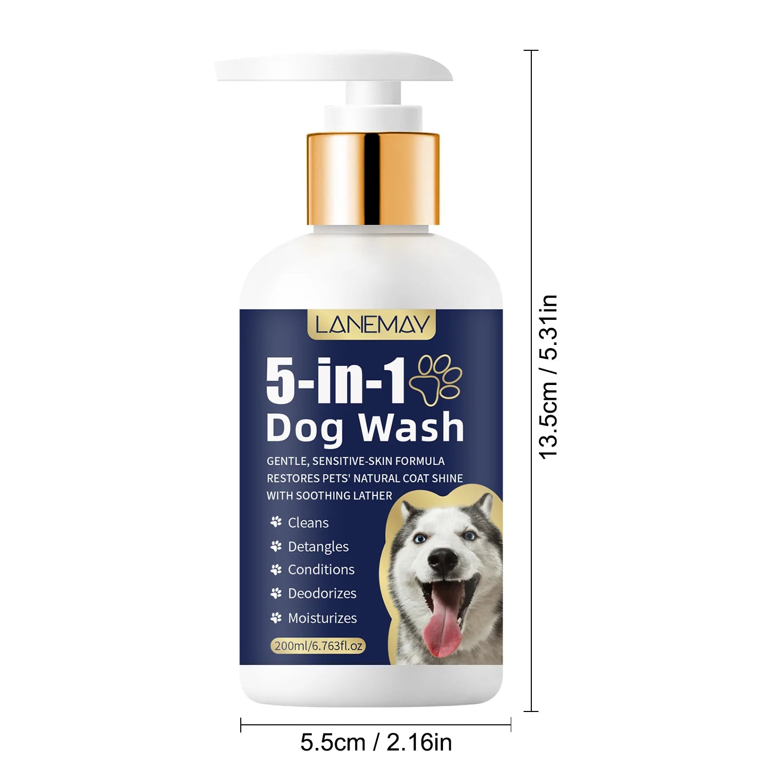 Pet skin and hair shampoo, care for skin health. Pet shampoo, cat and dog