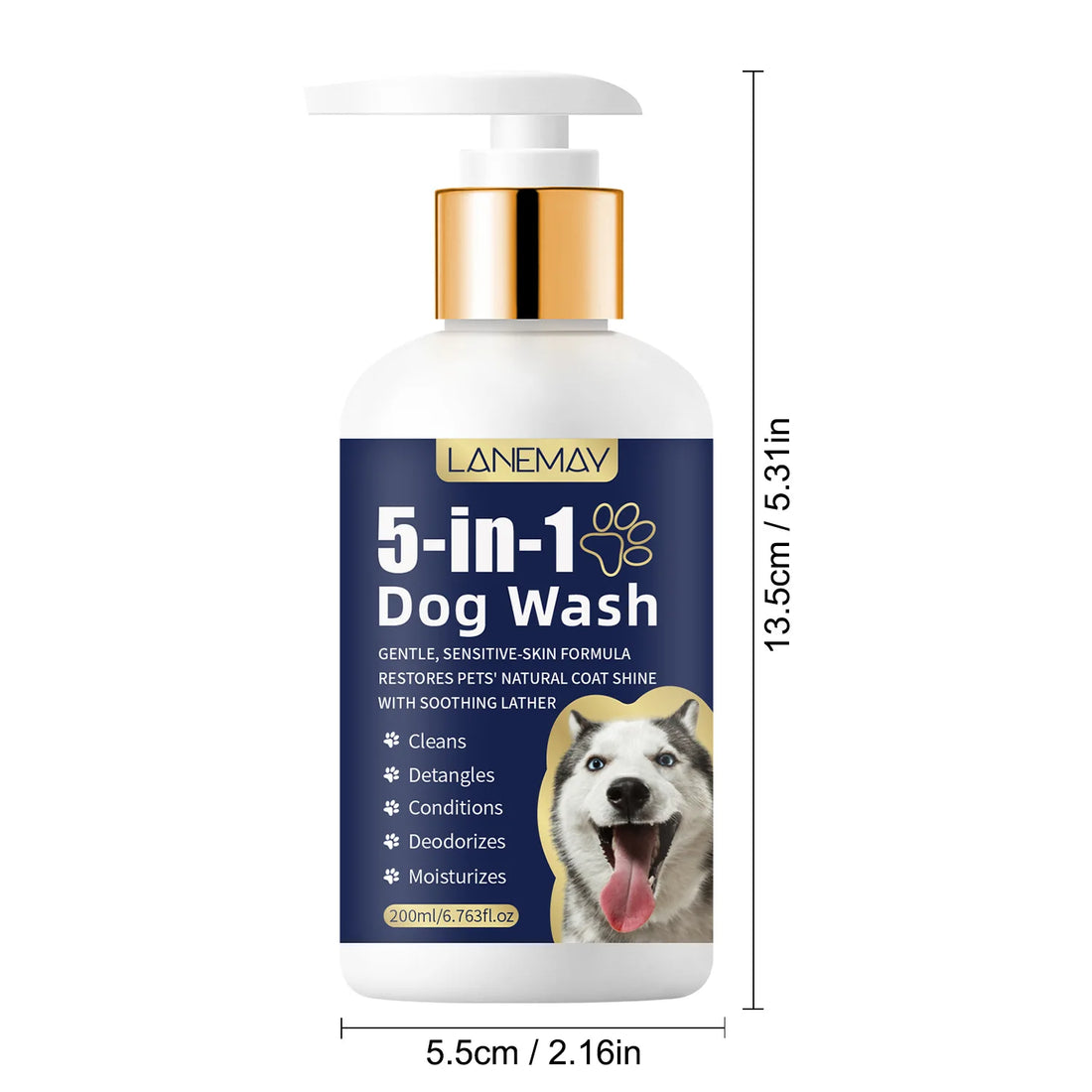 Pet skin and hair shampoo, care for skin health. Pet shampoo, cat and dog