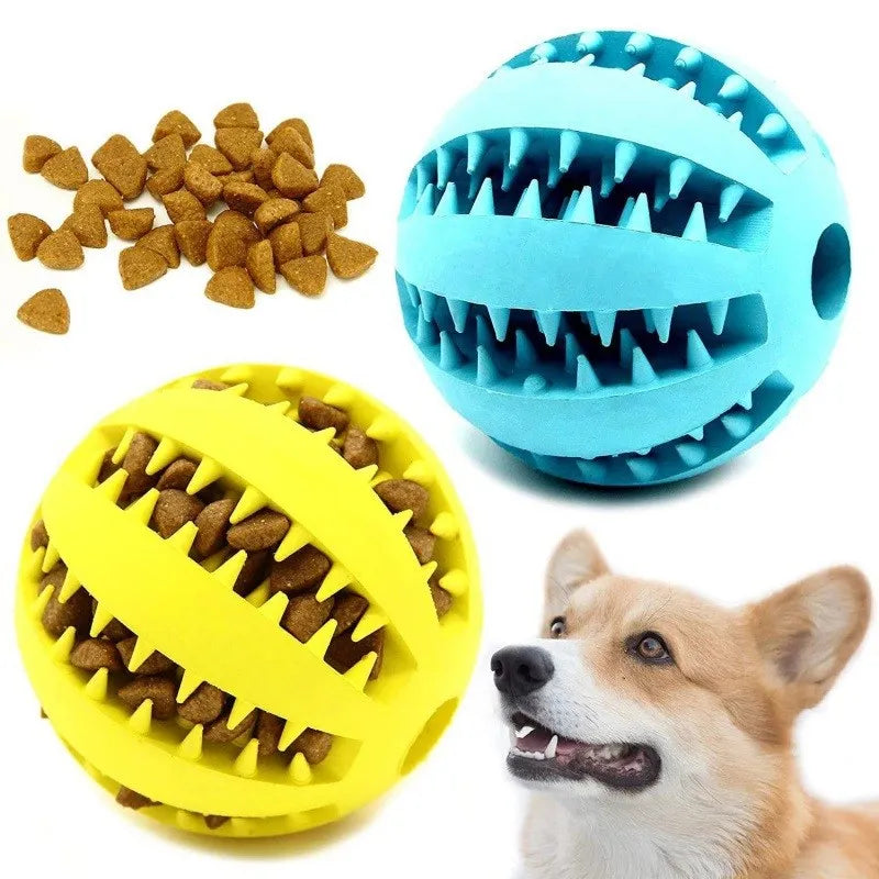 Rubber Pet Dog Toys Dog Chew Toys Tooth Cleaning Treat Ball Extra-tough Ball