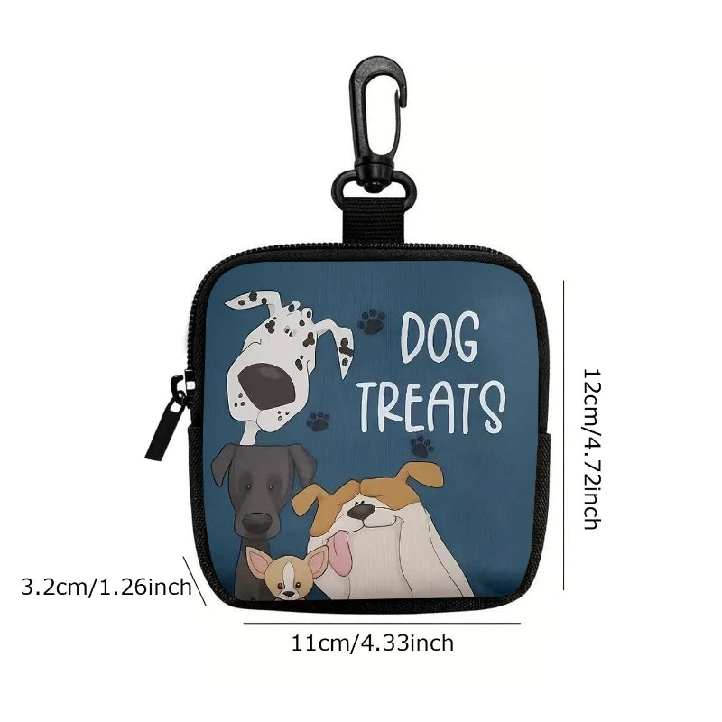 Dog Print Dog Treat Bag with Hook and Zipper Pet Training Set Puppy Pet