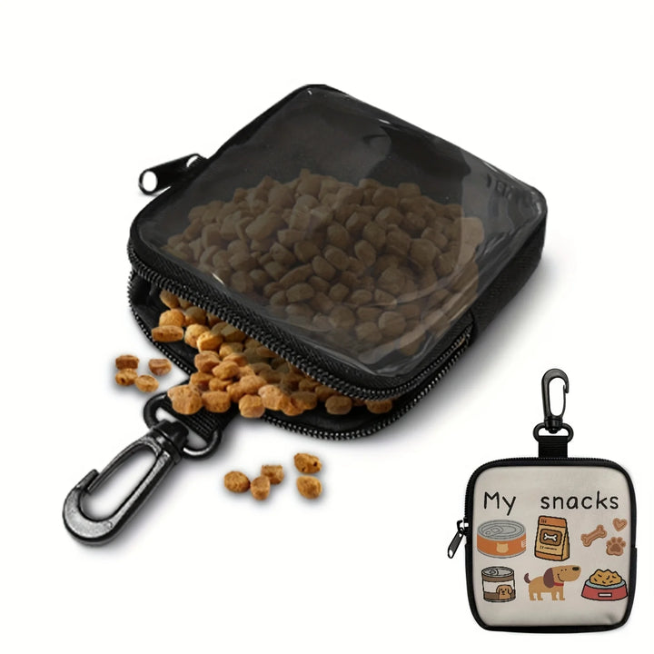 1pc Dog Print Dog Treat Bag with Hook and Zipper  Pet Training Set Puppy Pet