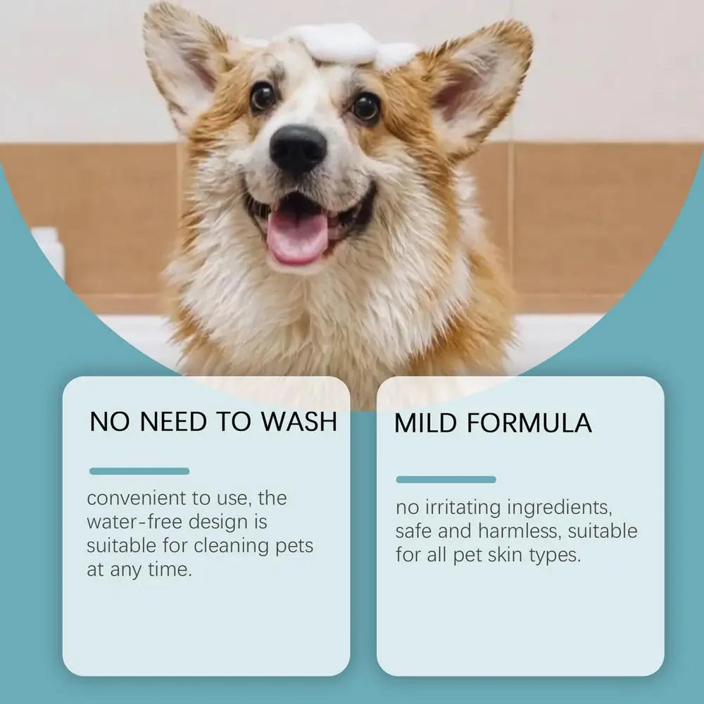 Waterless No Rinse Dry Shampoo For Cat Dog Animal Grooming Pet Cleaning