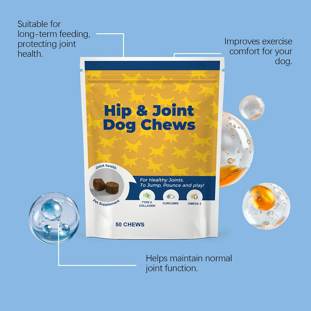 50 Counts Hip & Joint Supplement for Dogs Joint Chews Collagen Health