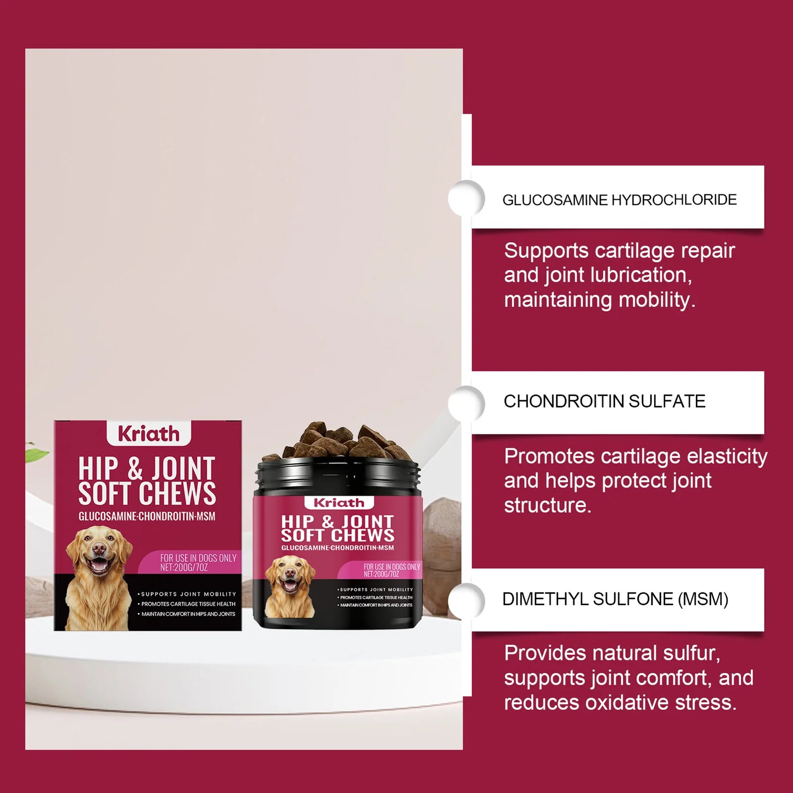 200g Joint Health Supplement For Dogs Relieves Joint Discomfort Supplement