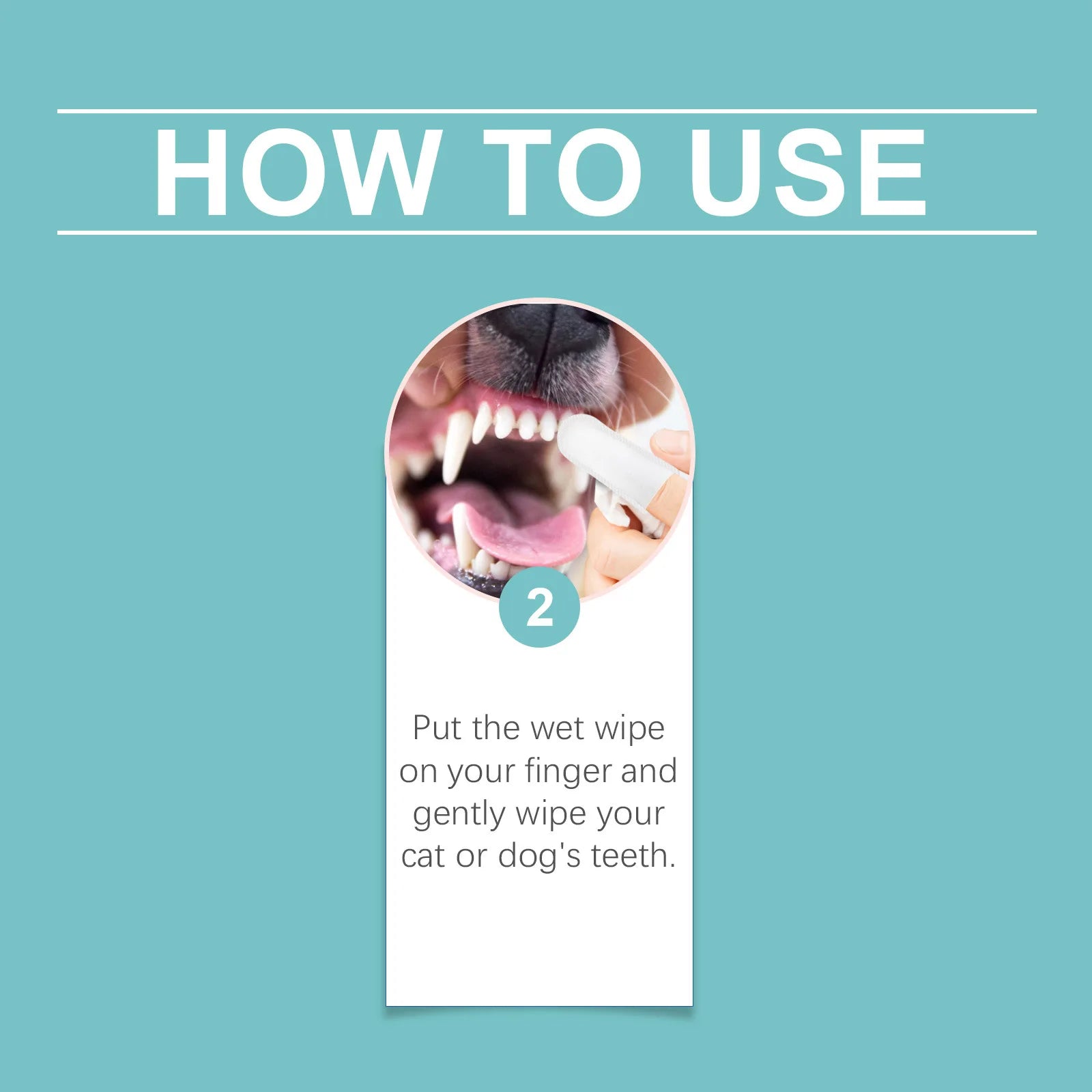 Yegbong Pet Teeth Finger Wipes Tartar Removal Oral Stain Cleaning Tooth