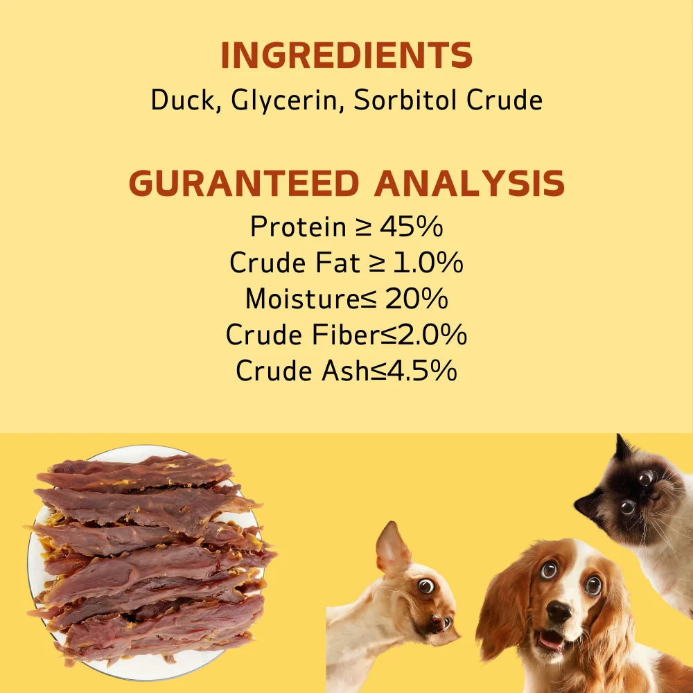 Duck Jerky Dog Treats For Small, Medium, Large Dog, Made With Real Pure Duck
