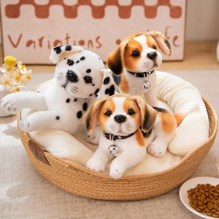 New Dalmatians Dog Plush Toy Cute Stuffed Realistic Beagle Spotted Puppy