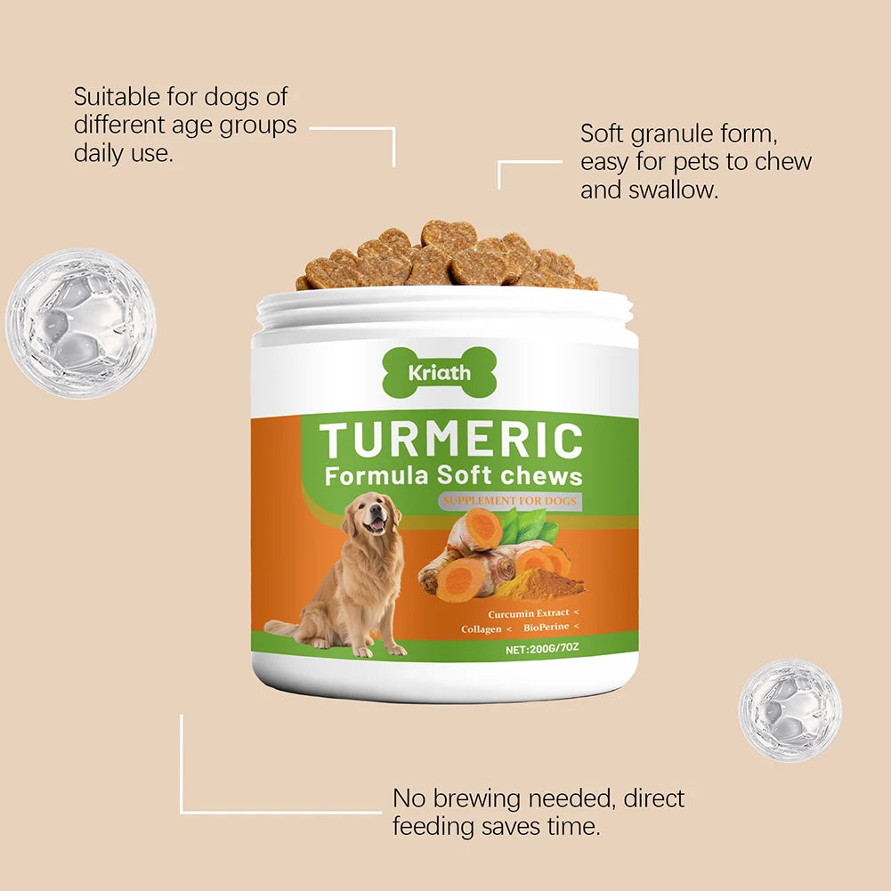 200g Organic-Turmeric Soft Chews For Dogs Absorption Natural  Supplement