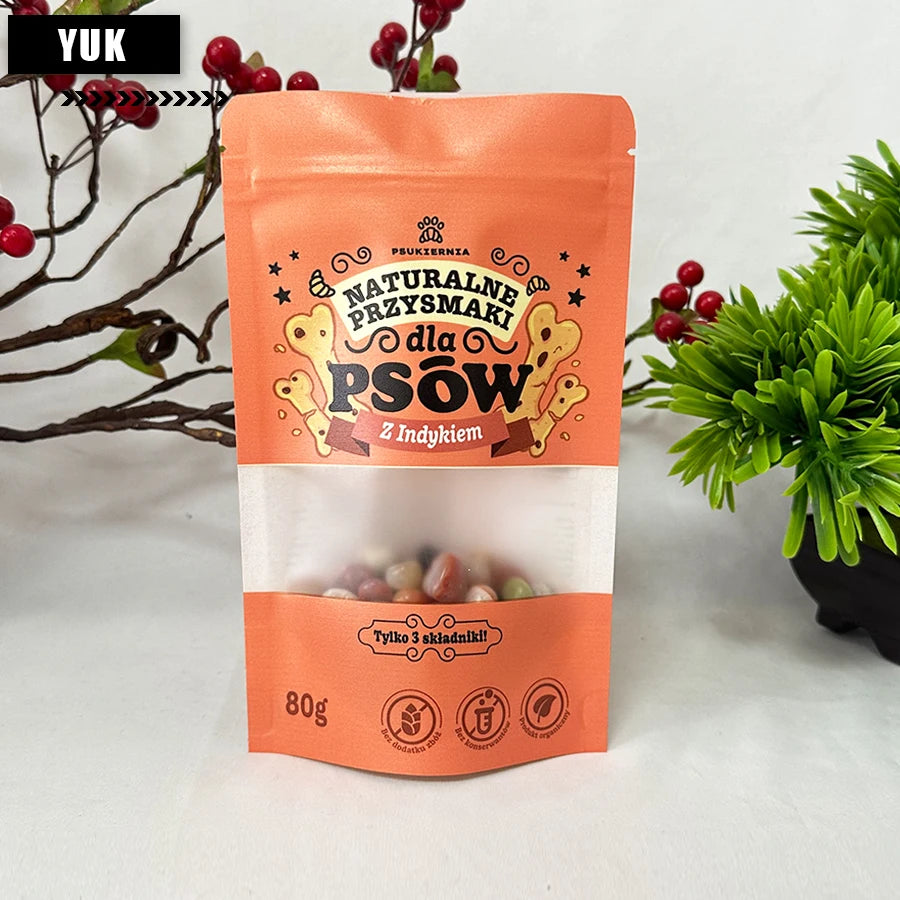 White Kraft Paper Frosted Window Bag Waterproof Nut Pet Snack