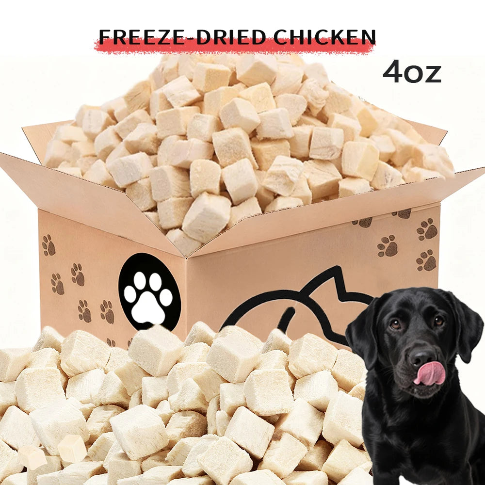 Freeze-Dried Chicken Treats for Dogs & Cats, Single Ingredient Protein Pet Snacks