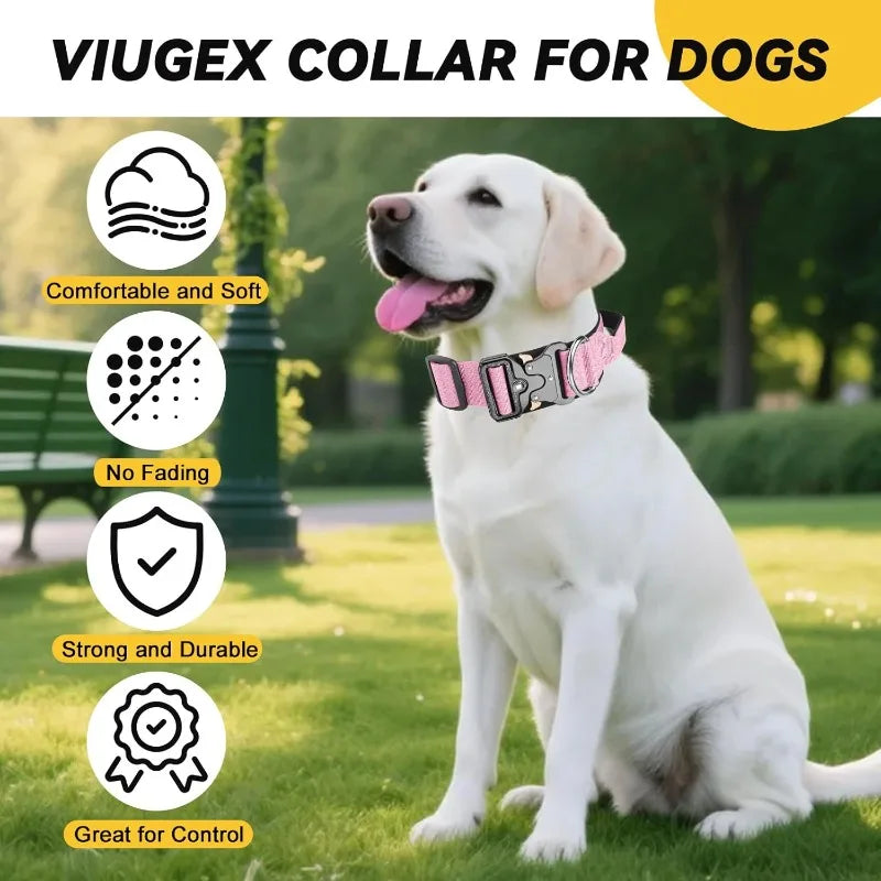 Pet Collar Adjustable Heavy Duty Wide Thick Dog Collars with Quick type Dogs