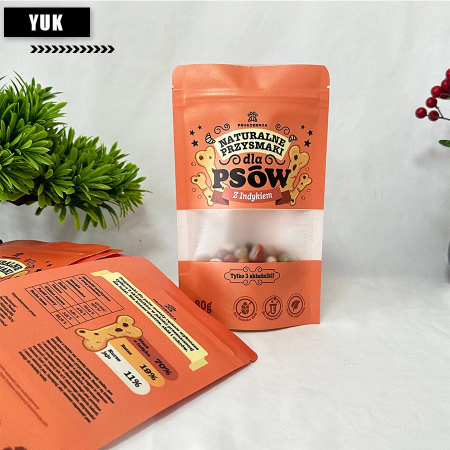 White Kraft Paper Frosted Window Bag Waterproof Nut Pet Snack
