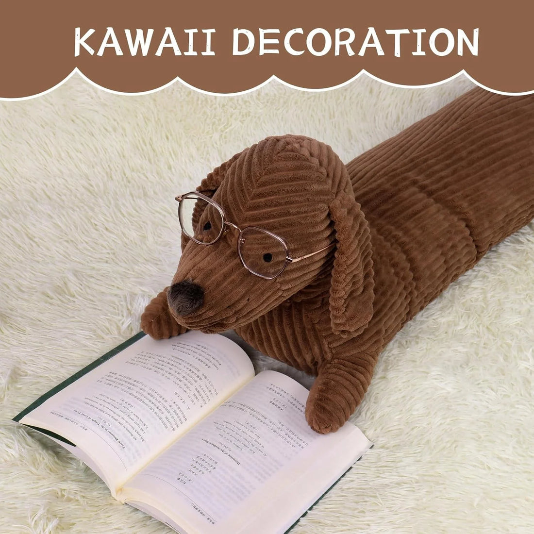 Dachshund Dog Stuffed Animal Plush Long Weiner Dog Body Pillow, Cute Funny