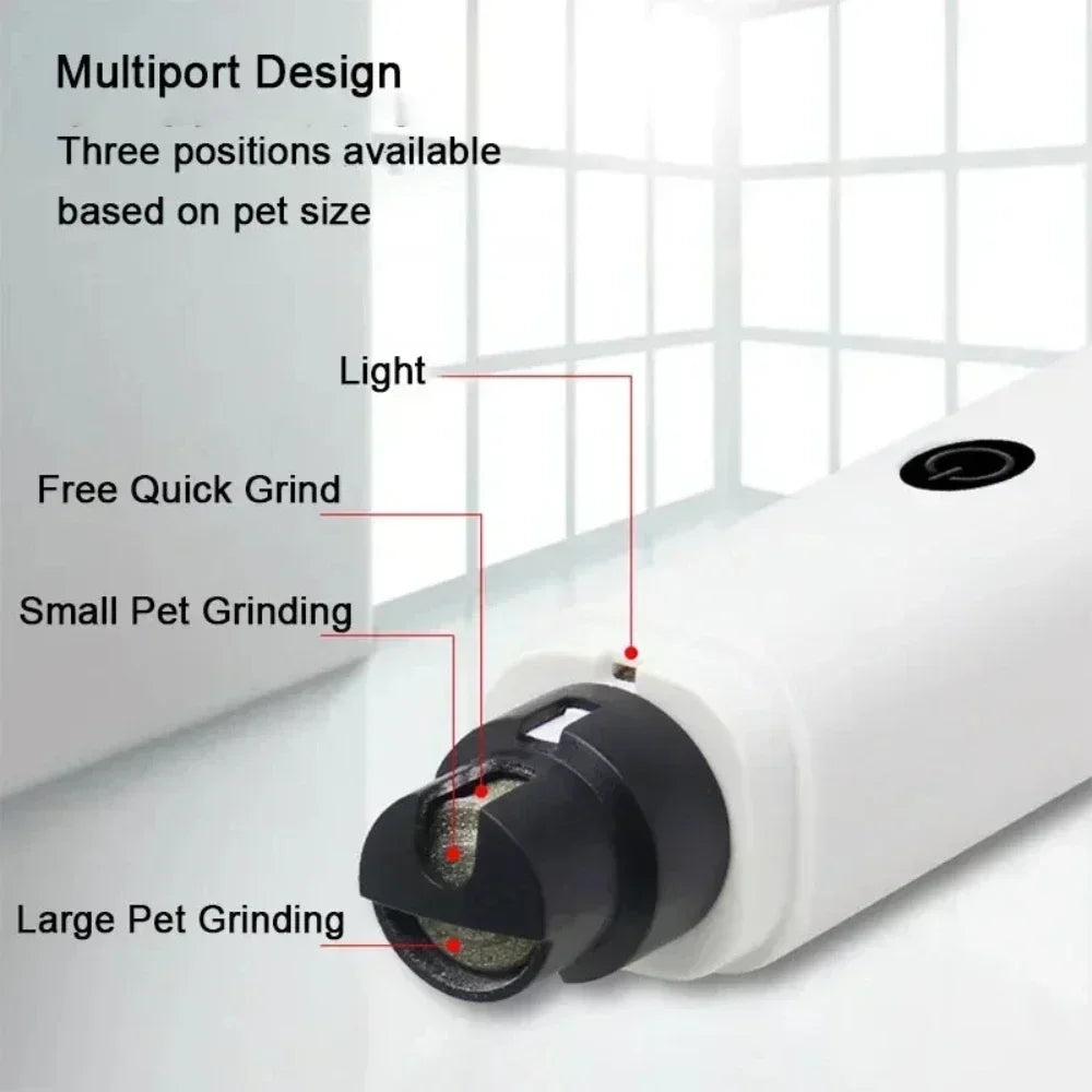 USB Rechargeable Pet Nail Grinder, Quiet Electric Dog Cat Nail Trimmer Clippers