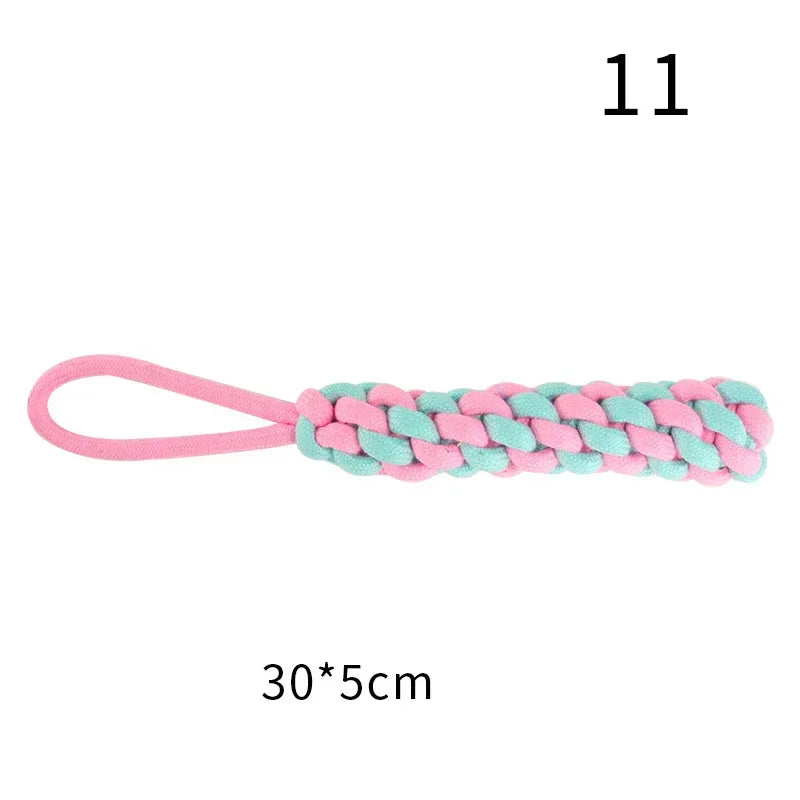 JUSTINLAU Pet Toys Anti-bite Teeth Cleaning Toys Pink Blue Mini Ball Cotton