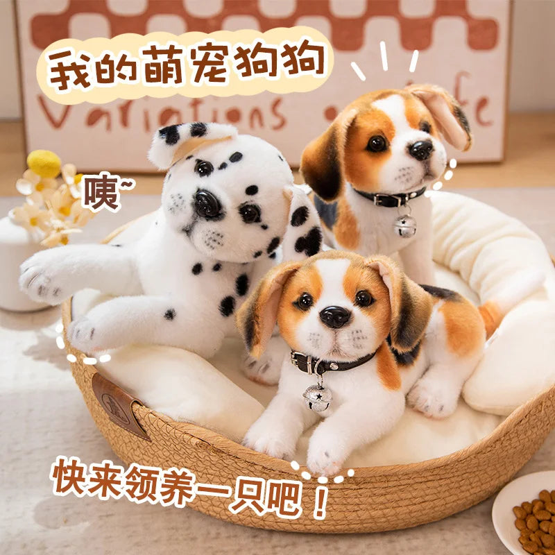 New Dalmatians Dog Plush Toy Cute Stuffed Realistic Beagle Spotted Puppy