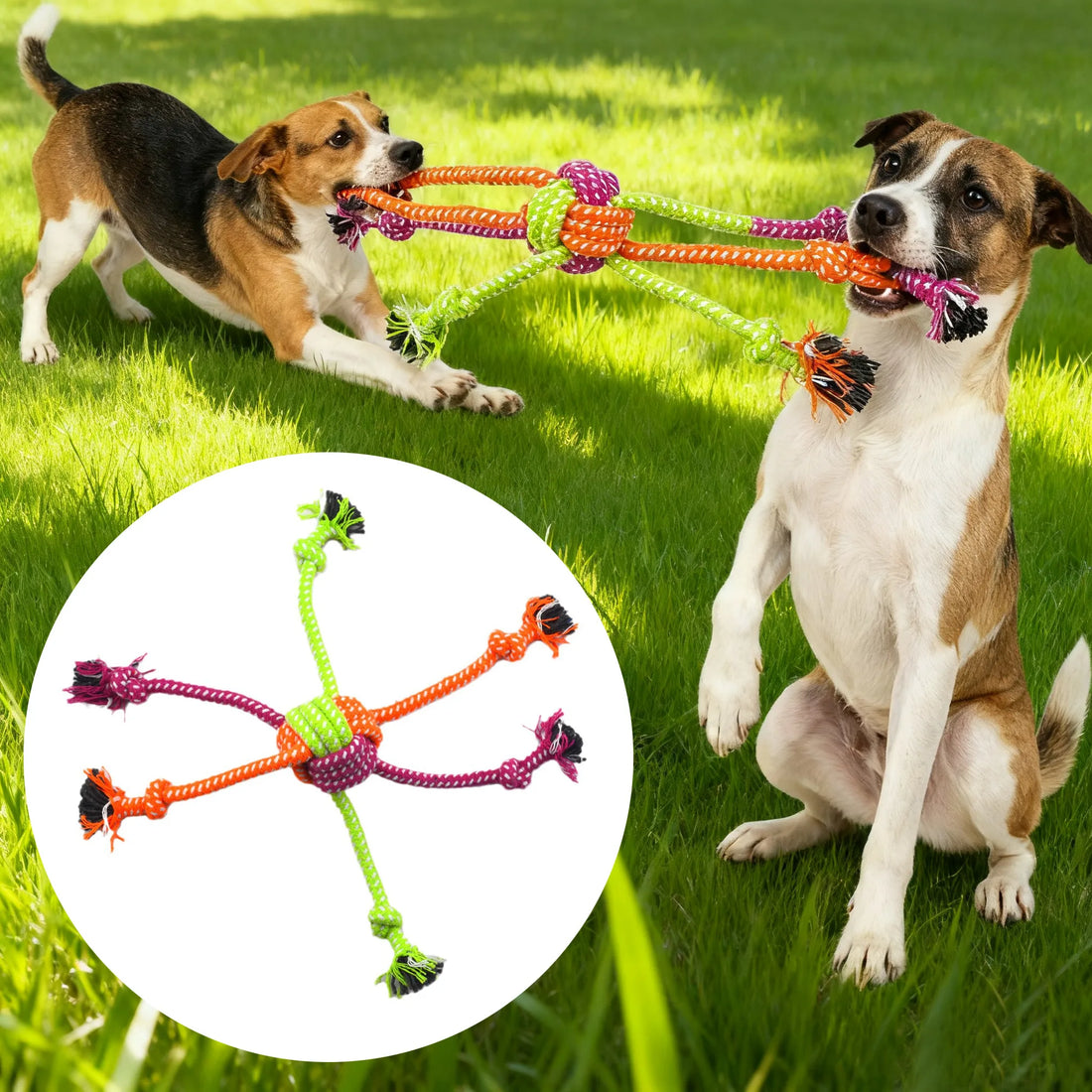 1pc Durable Bite Resistant Interactive Knot Toy for Chewable Rope Dog Toys
