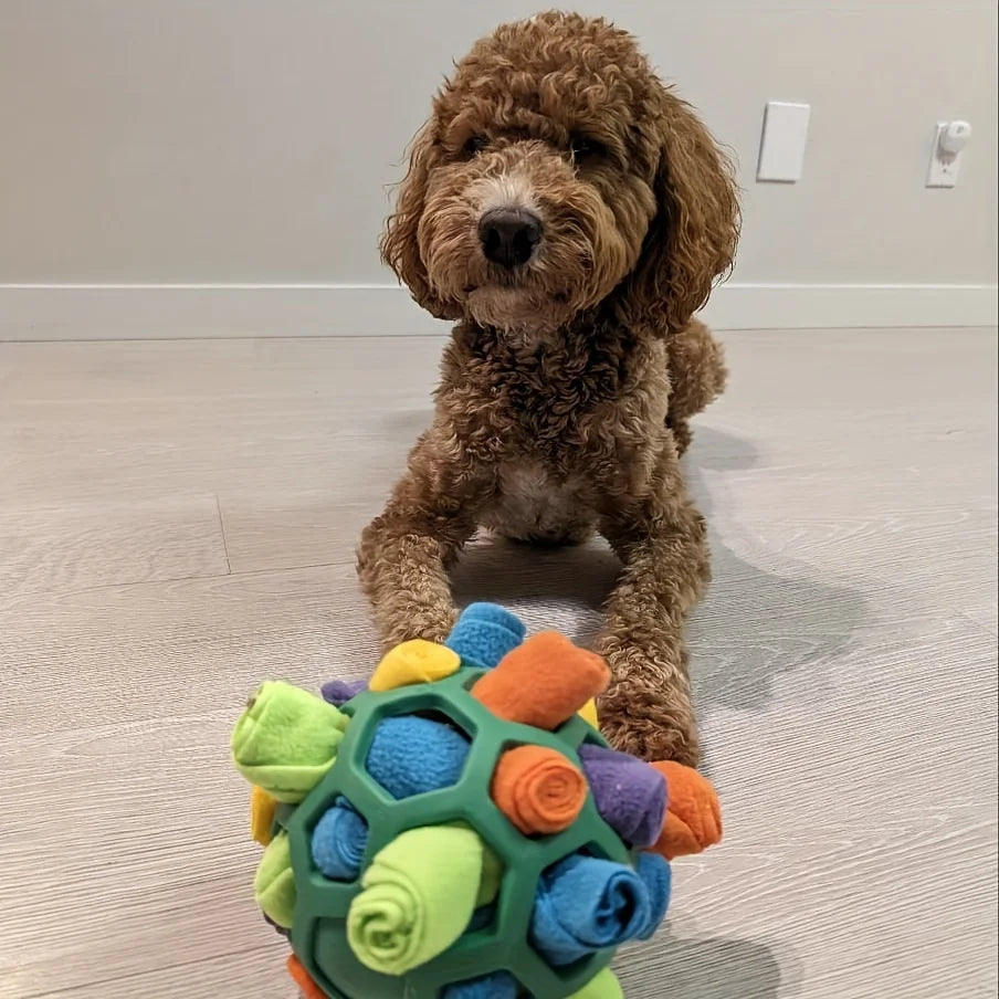 1pcs Interactive Dog Toy - Sniffing Ball for Hiding Treats - Rubber Puzzle Ball