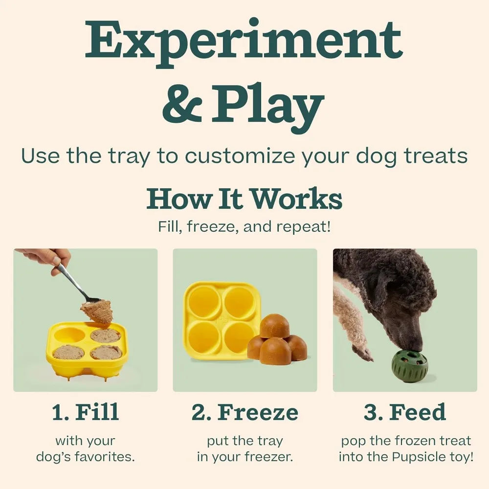 Interactive Dog Ball Toy with Treat Molds and Healthy Chicken Flavored Treats