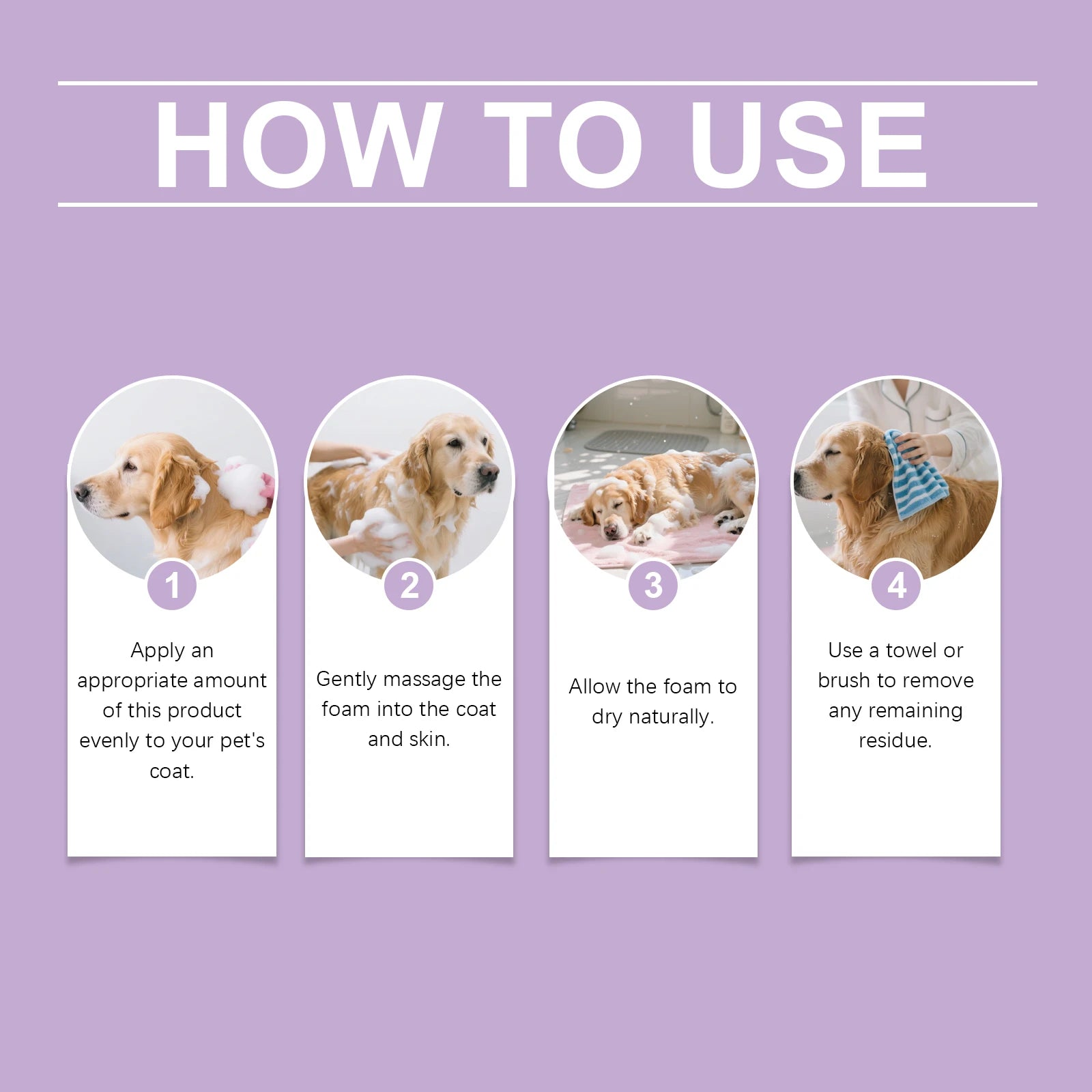 EelJoy Waterless Pet Shampoo Mousse for Dogs And Cats - No Rinse Fur Cleanser