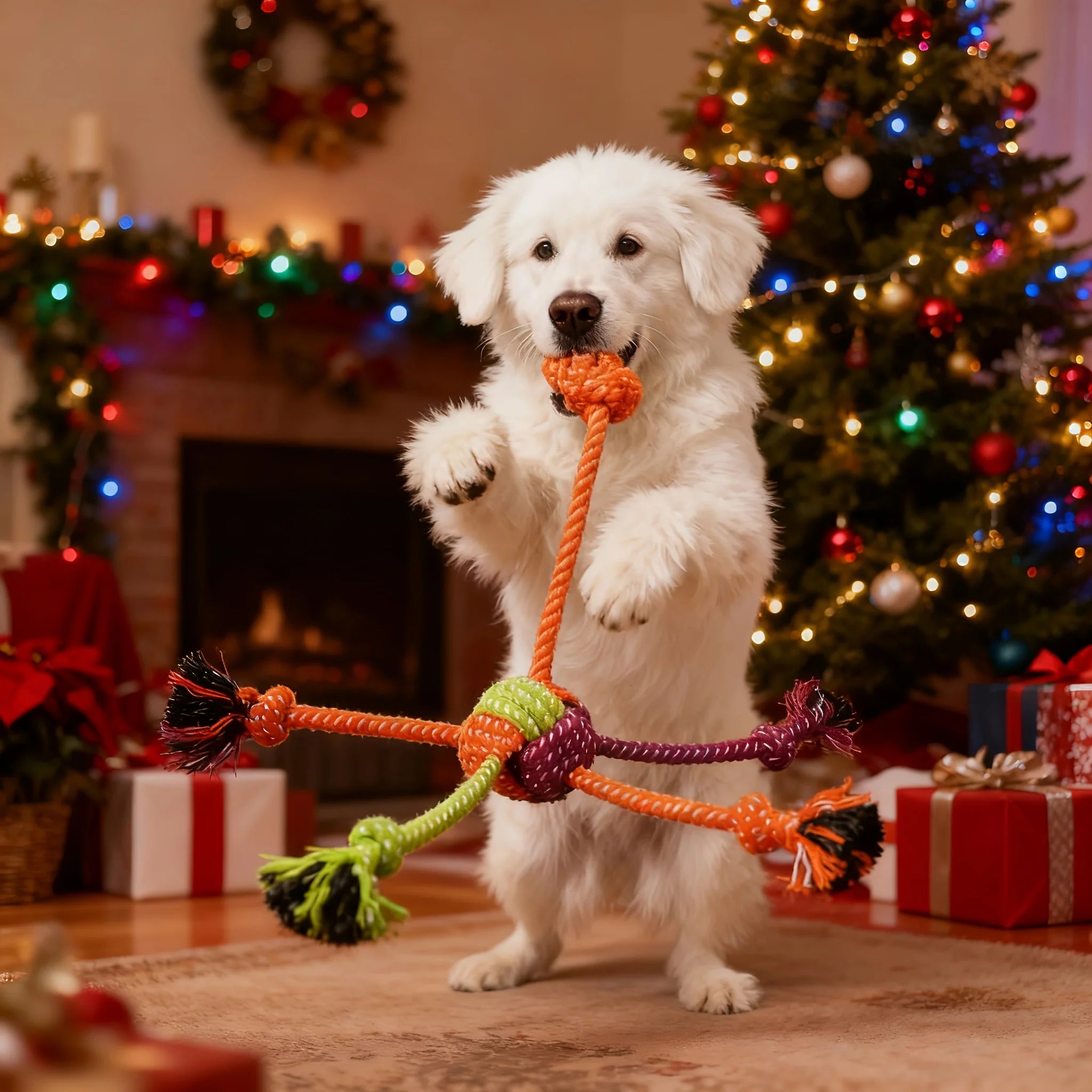 1pc Durable Bite Resistant Interactive Knot Toy for Chewable Rope Dog Toys