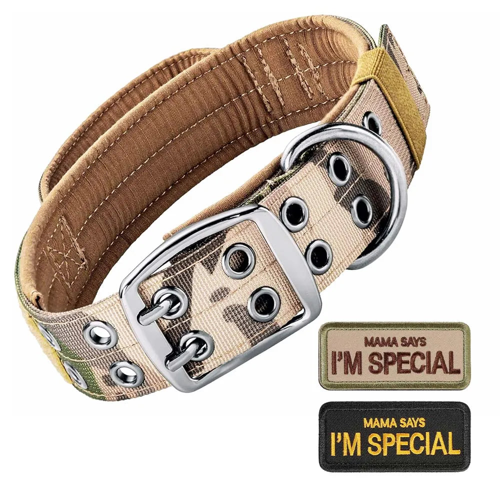 Heavy Duty Double Buckle Design Tactical Dog Collar - Military Grade Dog Collar