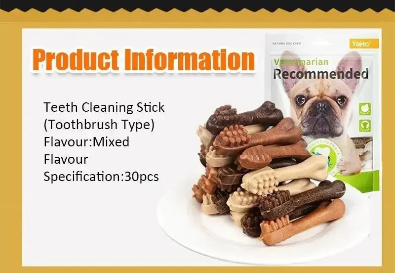 New Dog Bruxism Stick Toothbrush Bone Shape Fresh Natural Healthy Snacks