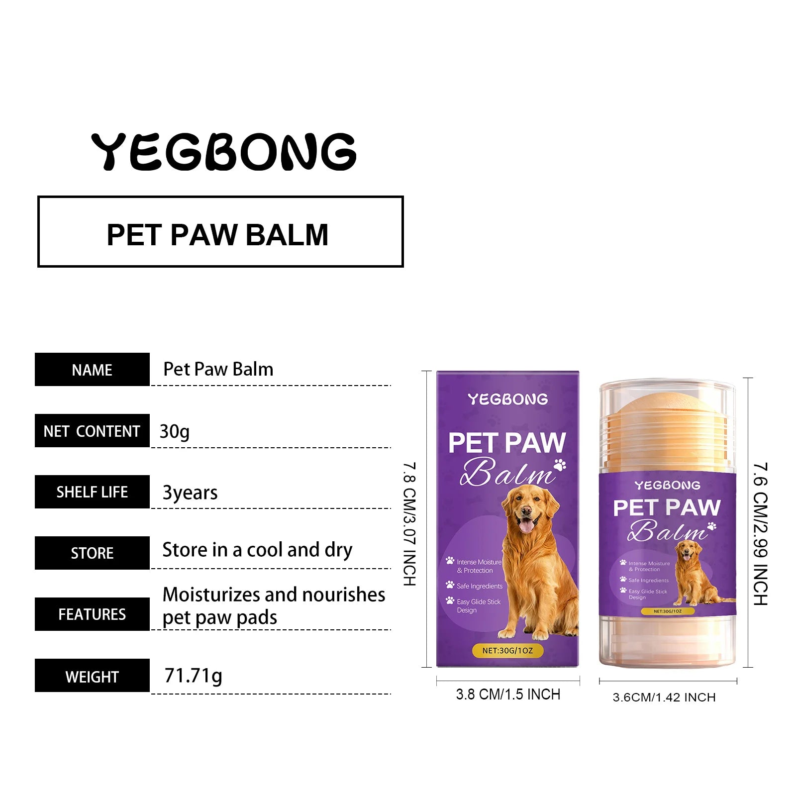 Pet Claw Care Cream Stick Deeply Moisturizing Repair Dry Skin Pet Claw