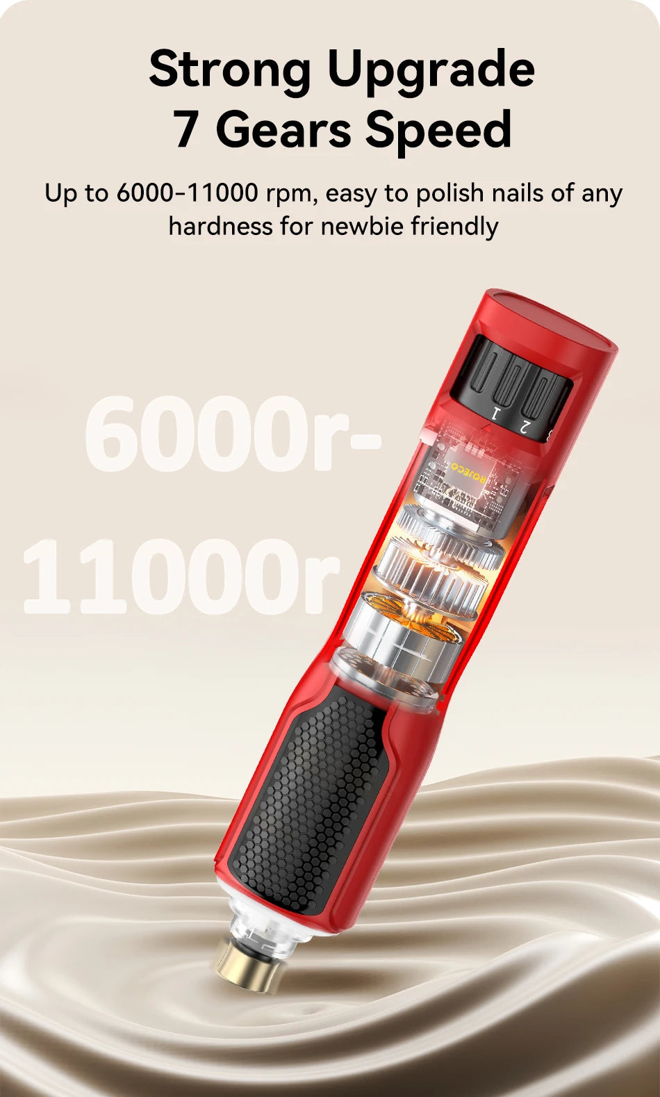 ROJECO Electric Nail Grinder Rechargeable Dog Paws Grooming Nail