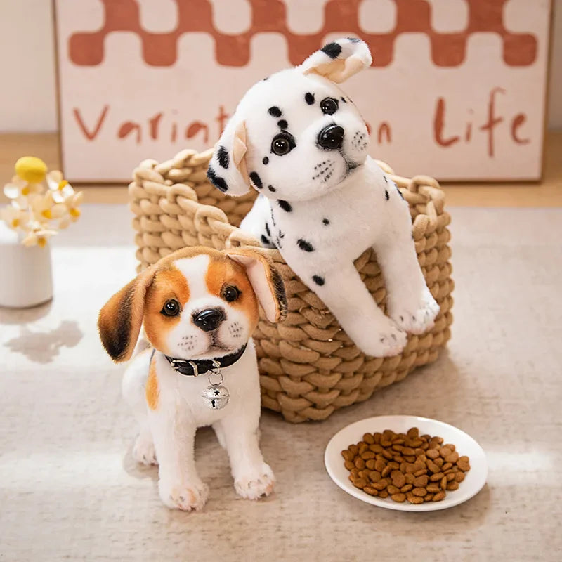 New Dalmatians Dog Plush Toy Cute Stuffed Realistic Beagle Spotted Puppy